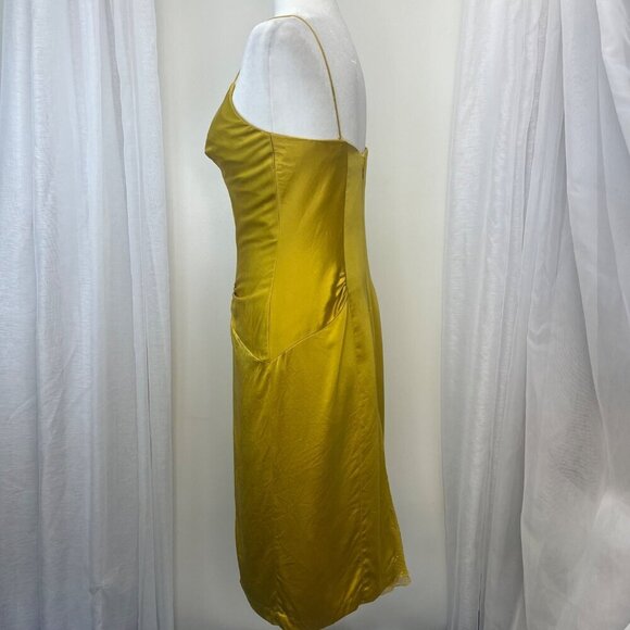 Nicole Miller Collection Silk Evening Sundress Gold Yellow Ladies Size 6 - Picture 4 of 8